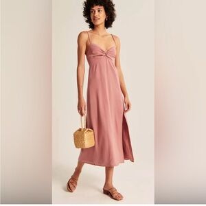 abercrombie keyhole midi sweater dress Abercrombie &amp; Fitch + Long-Sleeve Keyhole Knit Midi Dress